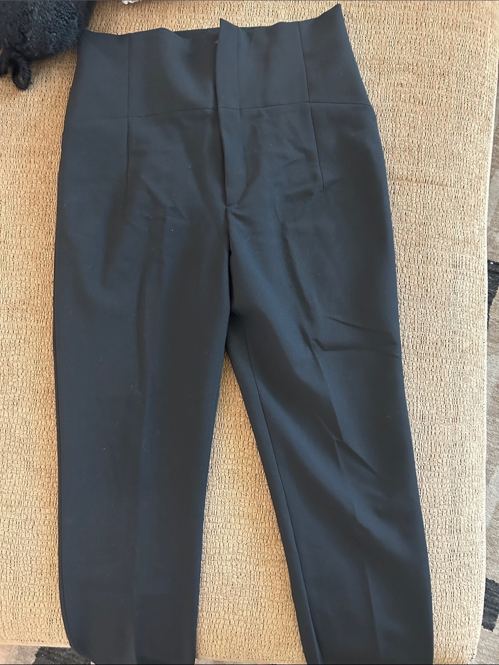 Zara Black High-Rise Cropped Dress Pants